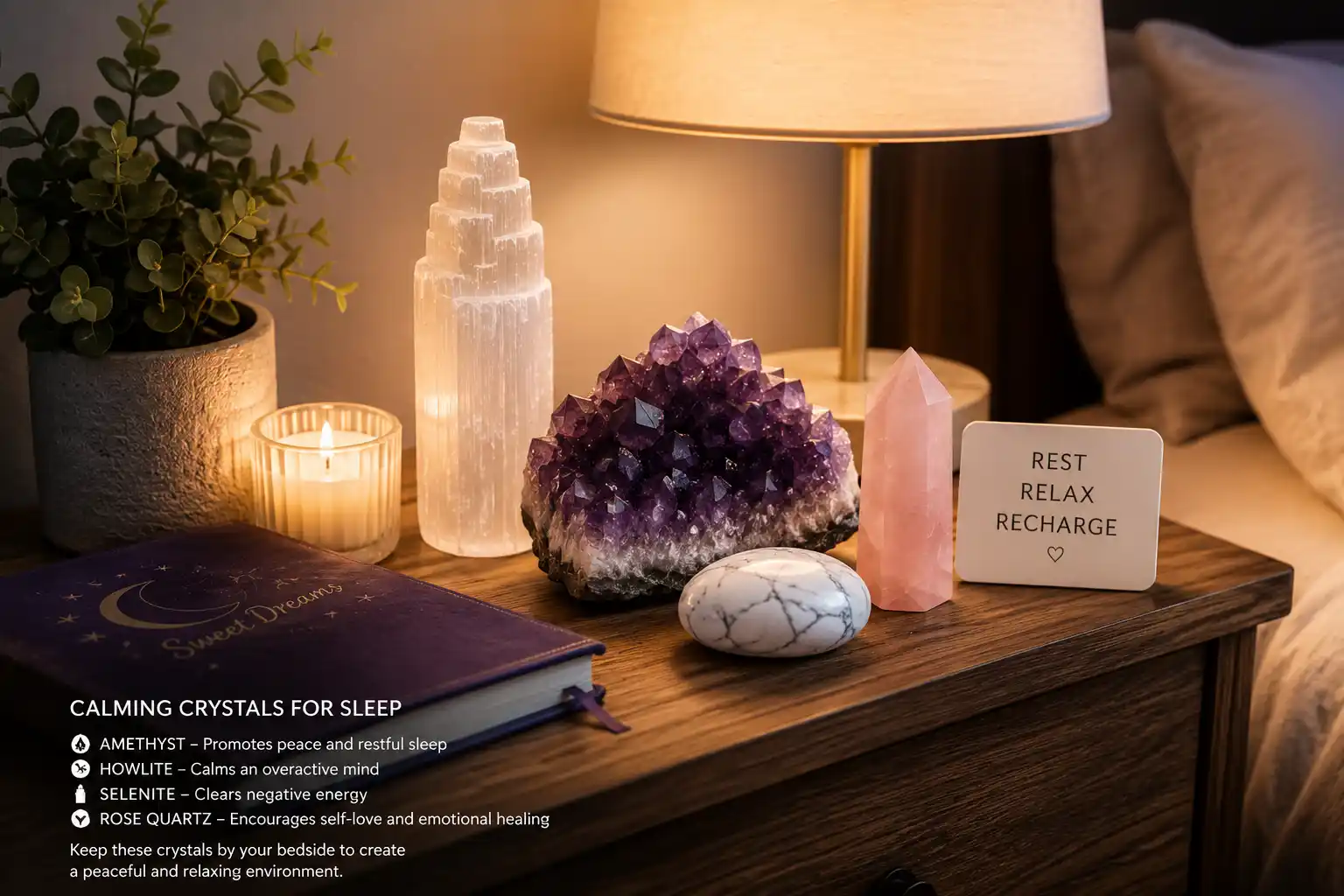 Calming crystals for a restful night