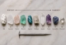gemstones arranged from softest to hardest on the Mohs scale