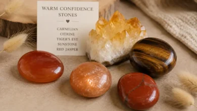 Warm confidence with healing stones