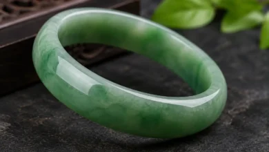 a polished green jade stone