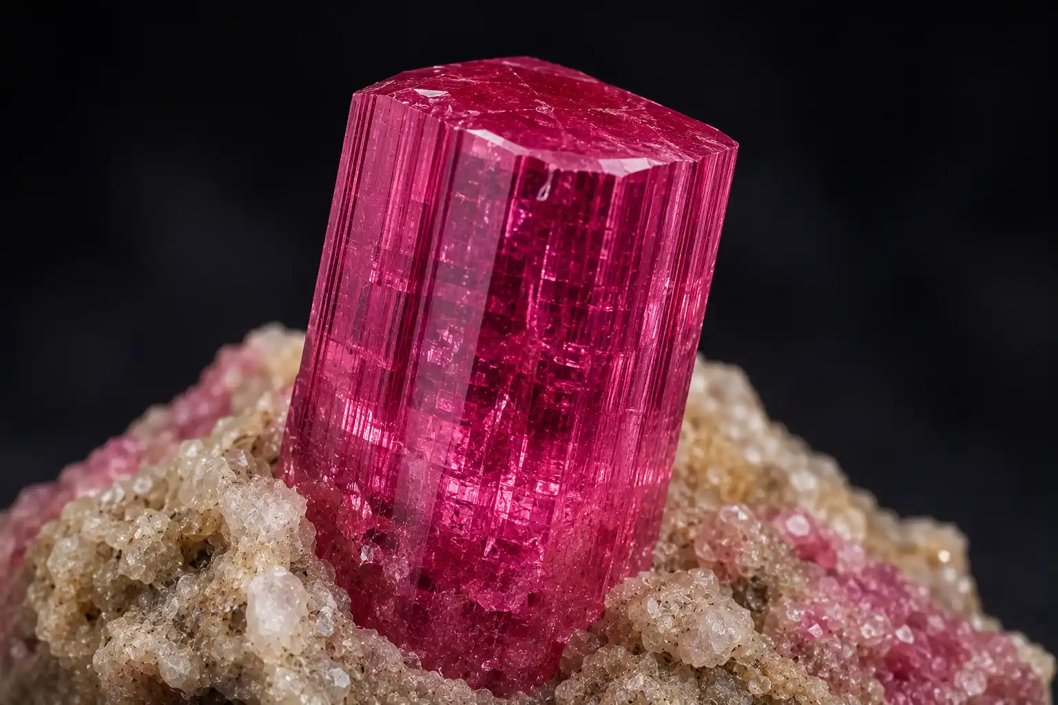 a rosy-pink tourmaline crystal