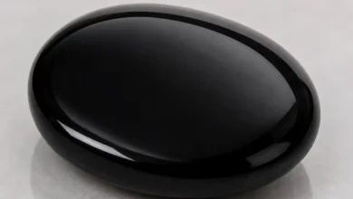 a sleek polished black onyx stone