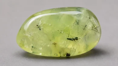 a translucent yellow-green prehnite stone
