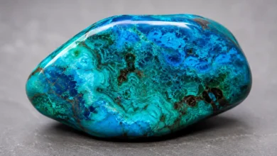 a vivid blue-green chrysocolla stone