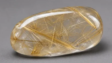 clear quartz threaded with golden rutile needles