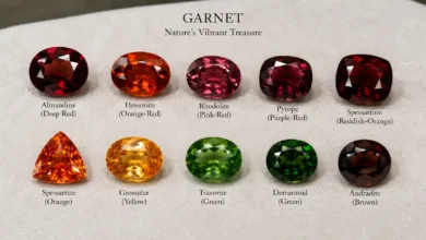deep red garnet crystals