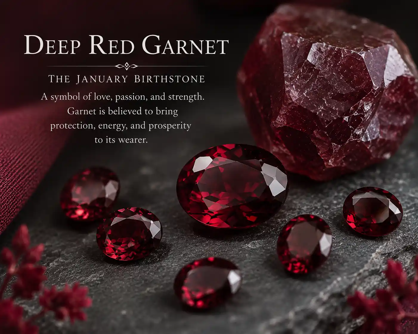 deep red garnet, the January birthstone