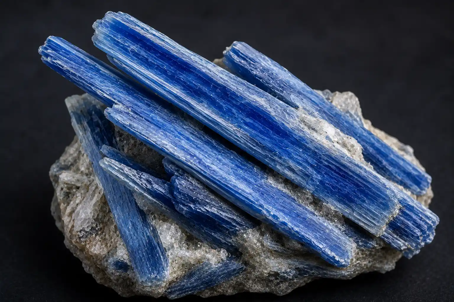 long blue bladed kyanite crystals