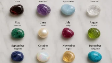 photo of twelve stones laid out by month