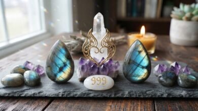 999 twin flame angel number with a mirrored flame motif