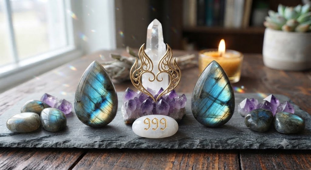 999 twin flame angel number with a mirrored flame motif