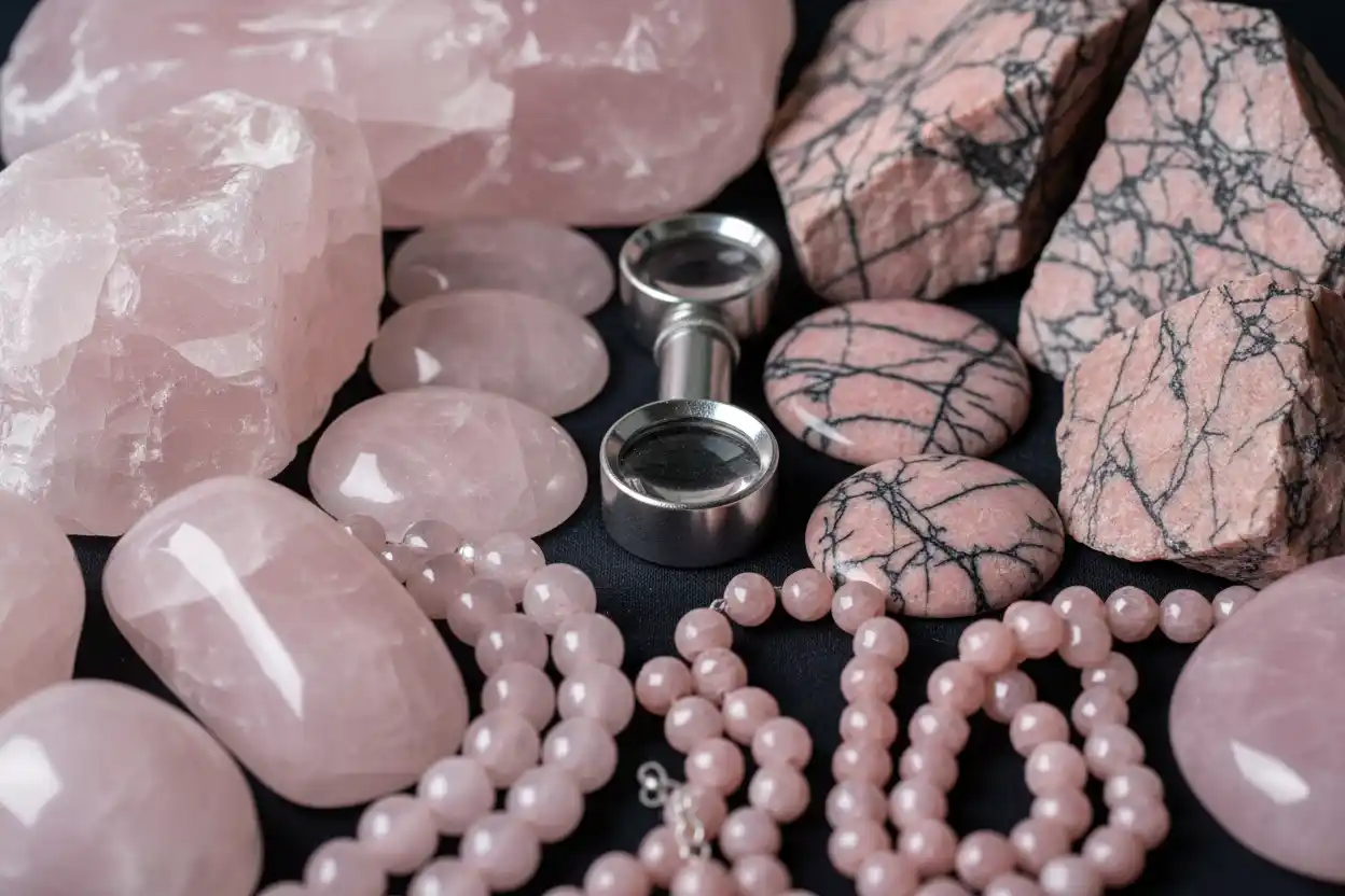 Rose Quartz vs Rhodonite