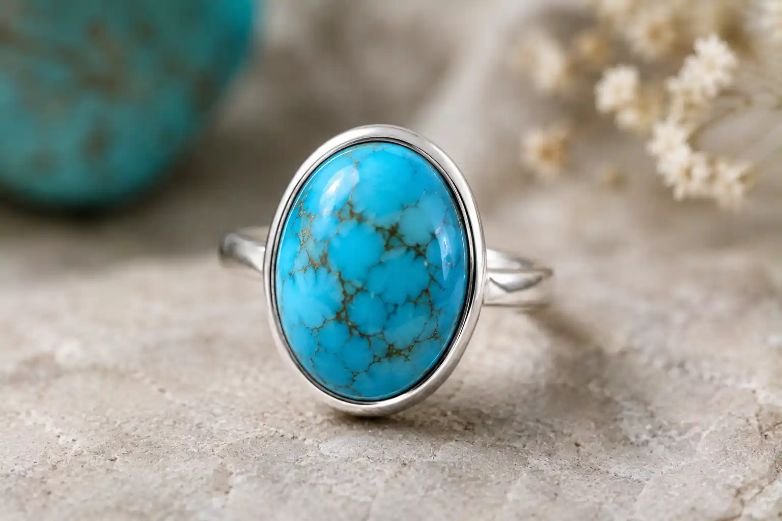 Turquoise elegance in silver beauty