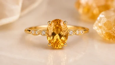 a golden citrine ring