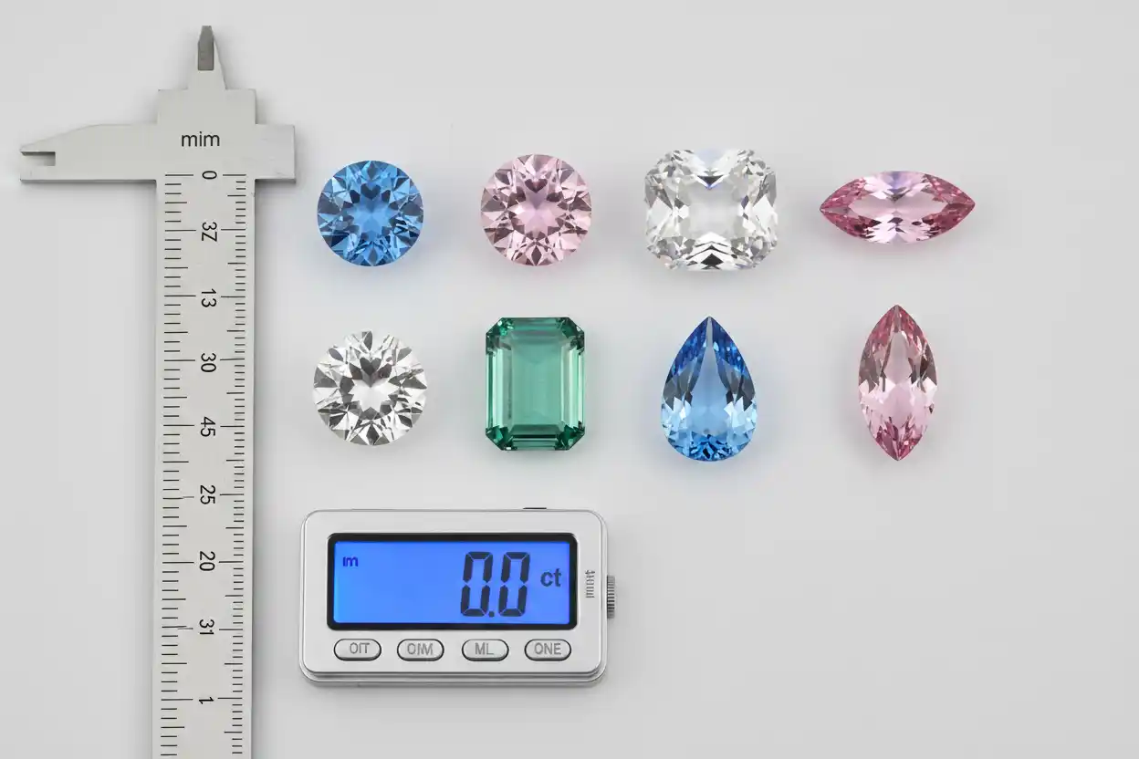 carat vs millimeter gemstone size chart