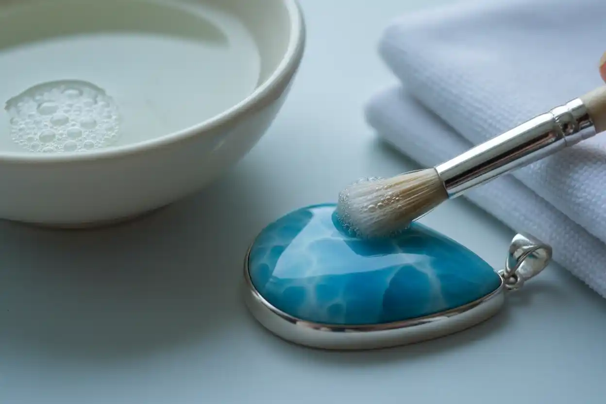 how to clean Larimar jewelry