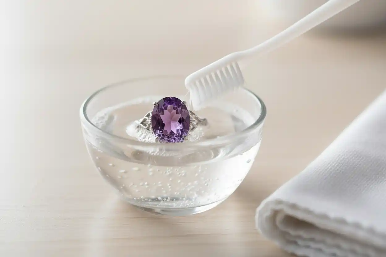 how to clean amethyst jewelry