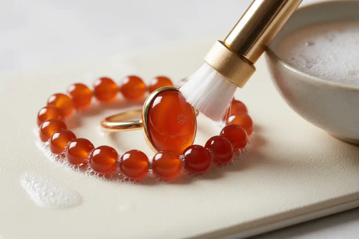 how to clean carnelian jewelry