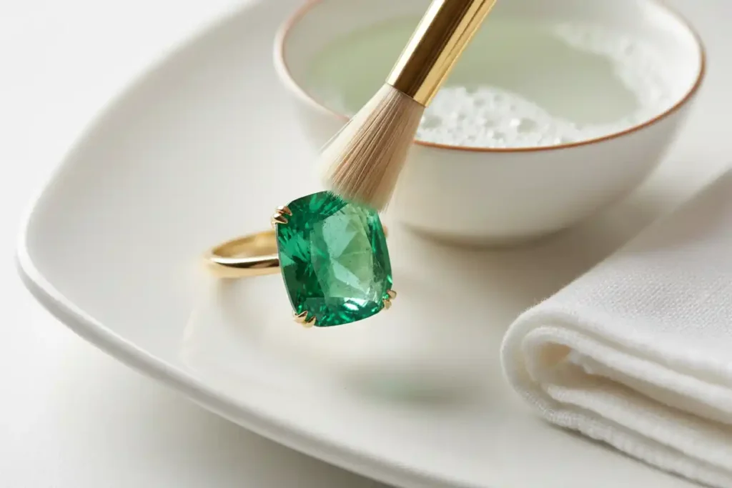 how to clean lab emerald jewelry