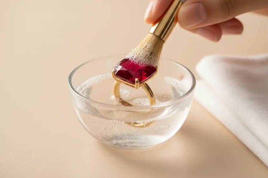 how to clean lab ruby jewelry