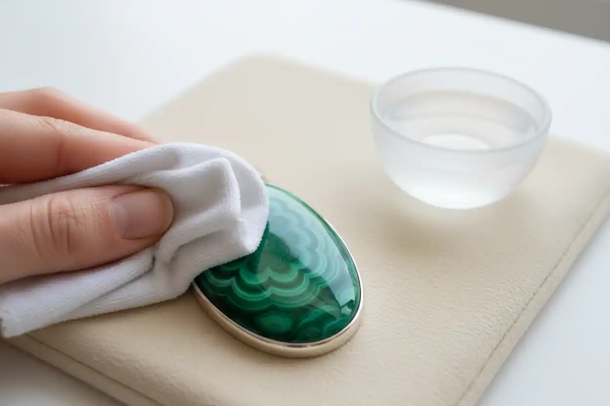 how to clean malachite jewelry