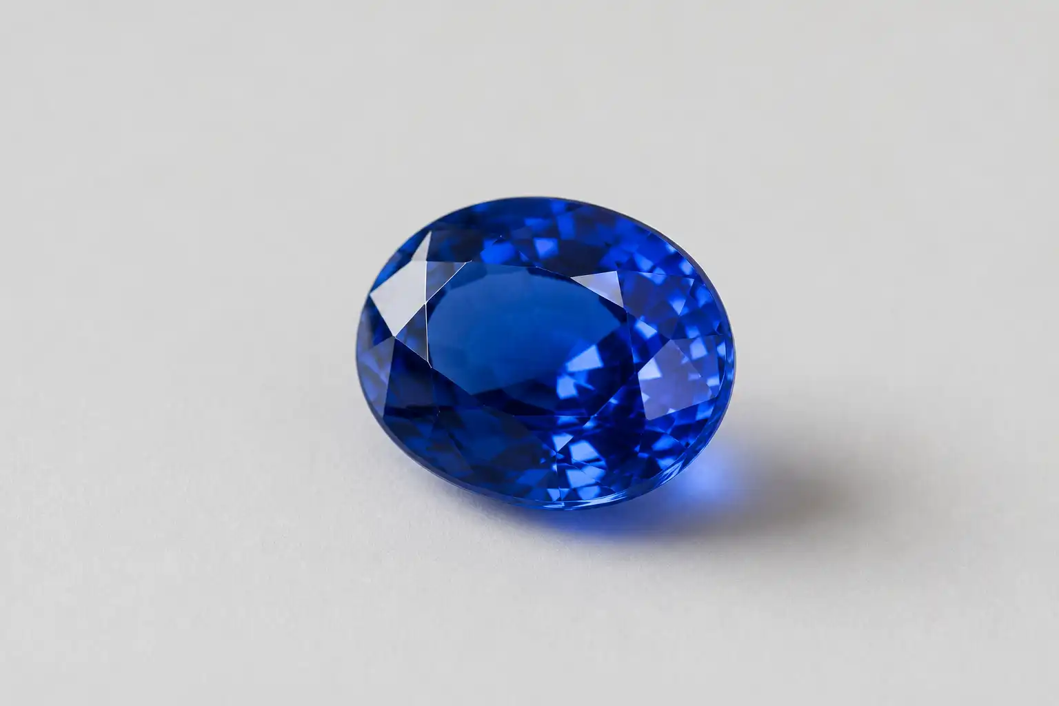 photo of a blue sapphire on a plain surface