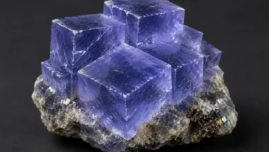 photo of a cleaved mineral showing flat planes