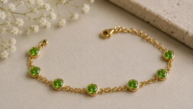 photo of a demantoid station bracelet
