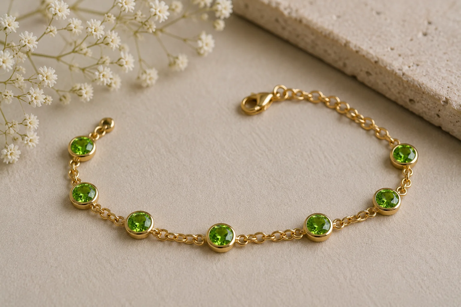 photo of a demantoid station bracelet