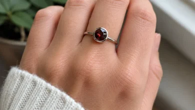 photo of a garnet ring worn daily