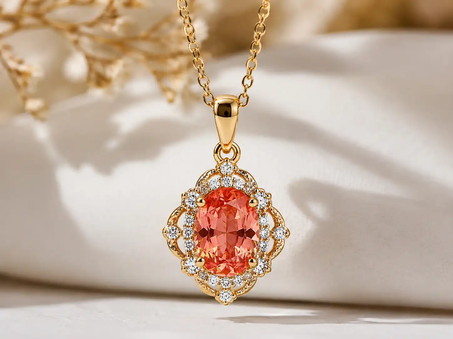 photo of a padparadscha pendant