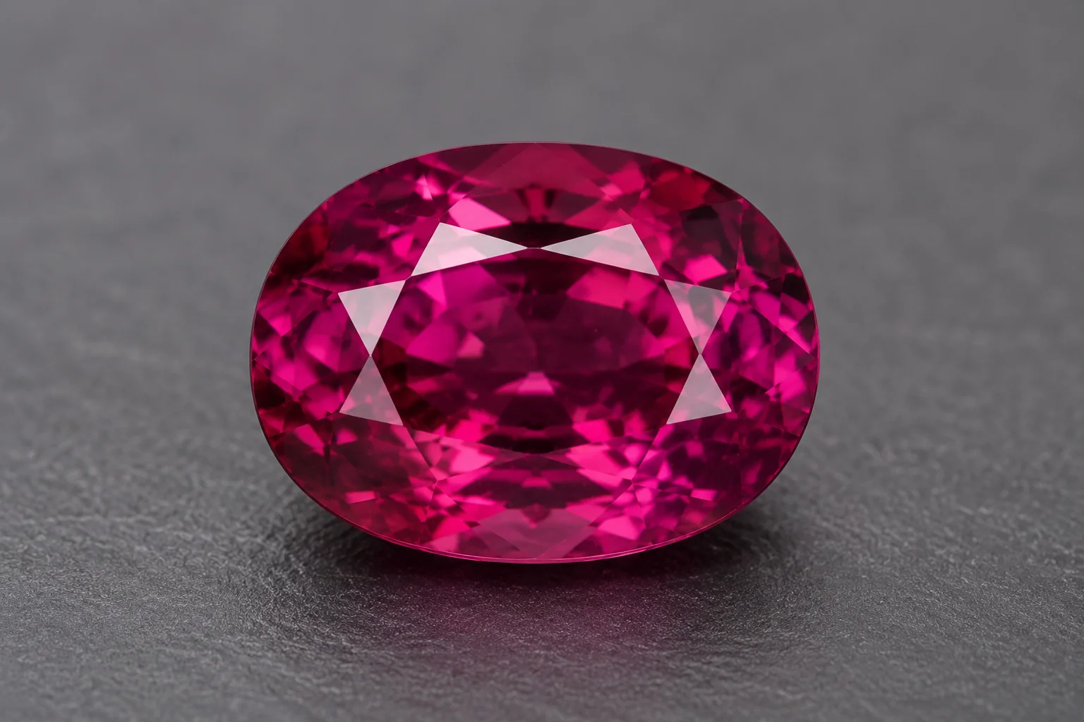 photo of a raspberry-pink rhodolite garnet