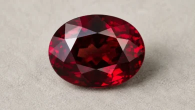 photo of a red garnet stone