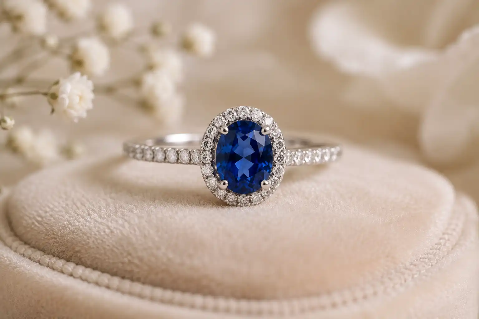 photo of a sapphire engagement ring