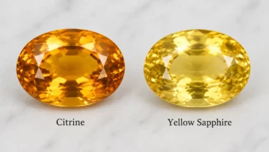 photo of citrine and yellow sapphire side by side