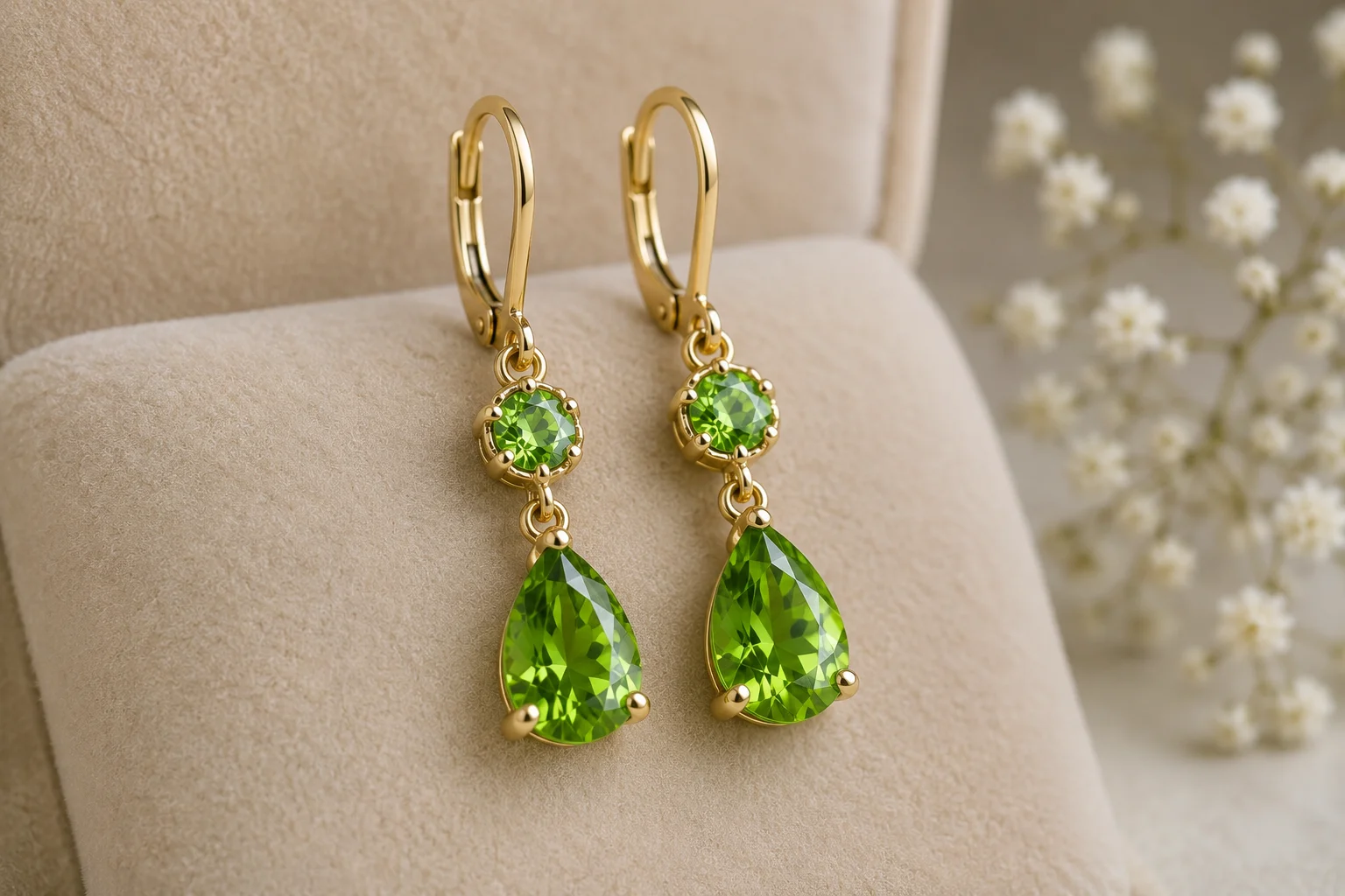 photo of demantoid drop earrings