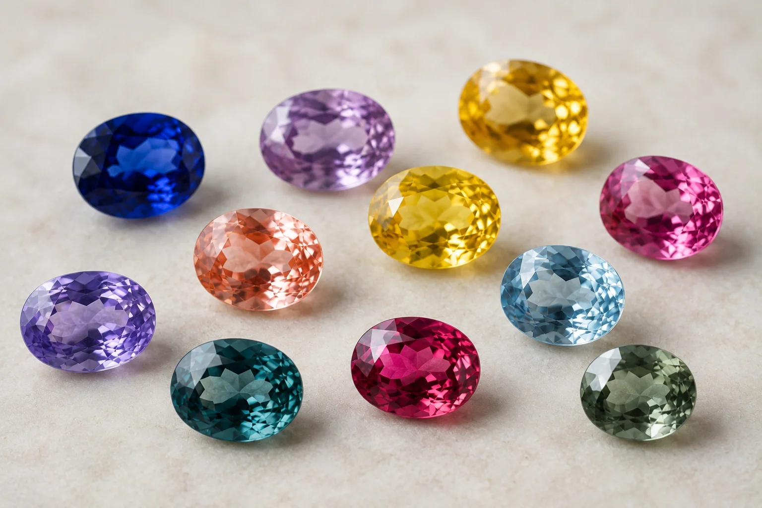 photo of loose sapphires in several colors