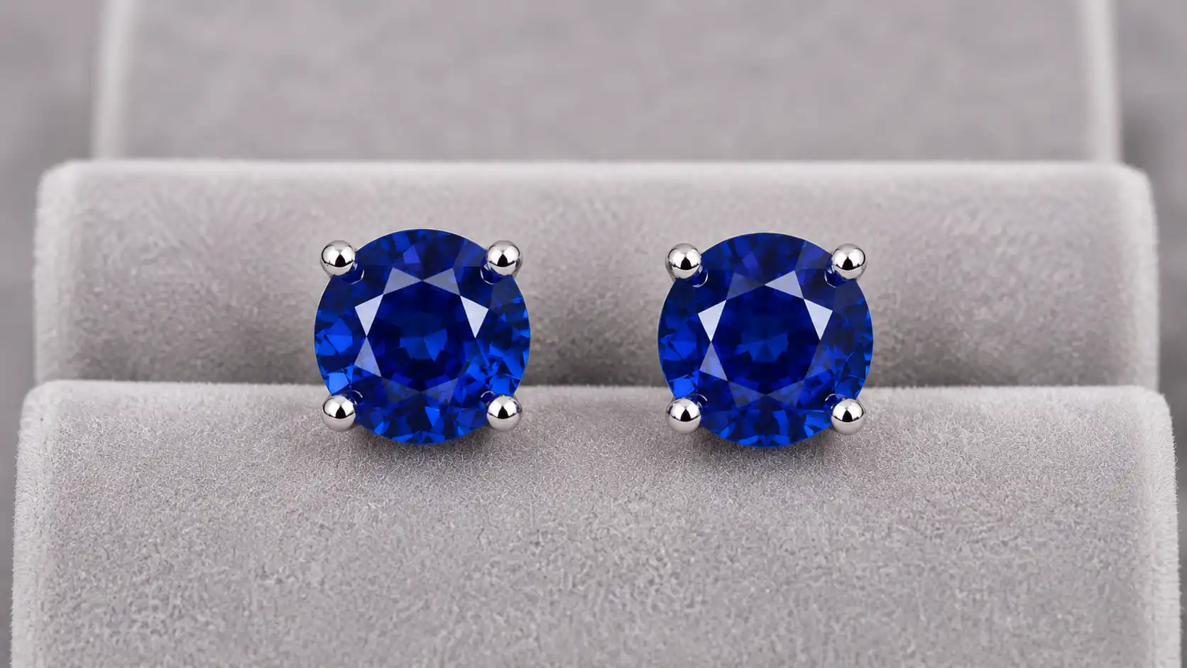 photo of matched lab-grown sapphire studs