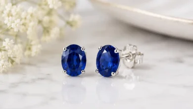 photo of sapphire stud earrings
