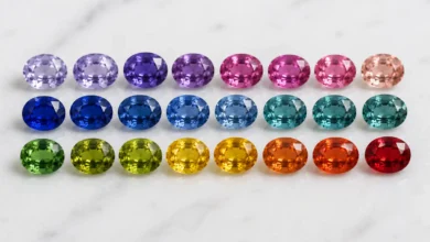 photo of sapphires in a spectrum of colors
