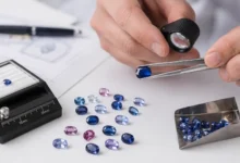 photo of sapphires under examination