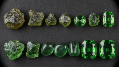 real vs fake Moldavite