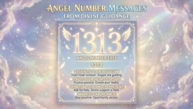 the 1313 angel number on a soft celestial background