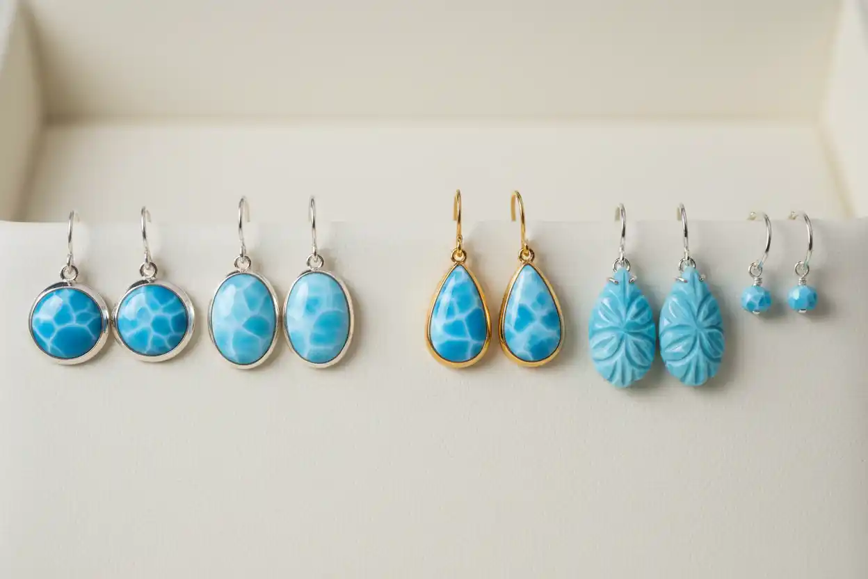 Larimar earrings