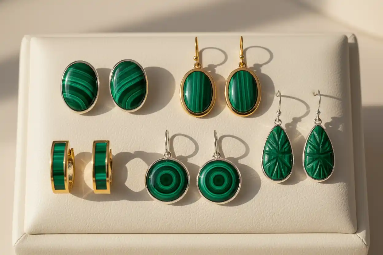 Malachite earrings