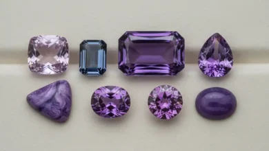 Purple gemstones