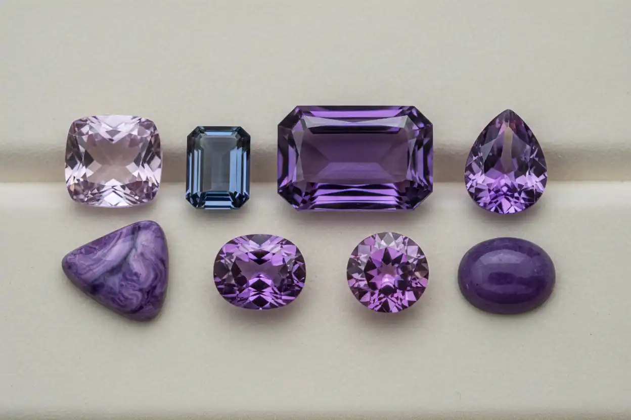 Purple gemstones