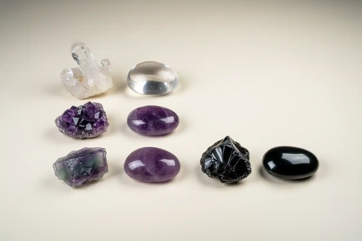 Raw vs polished crystals