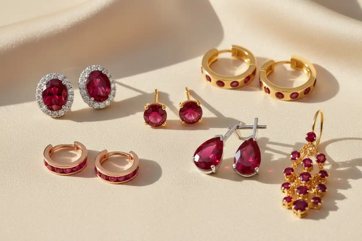 Ruby earrings