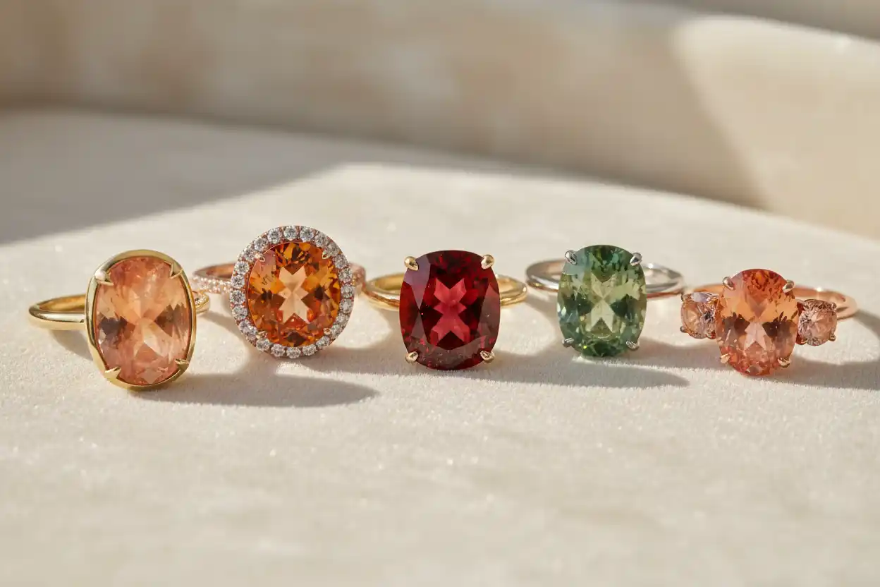 Sunstone rings